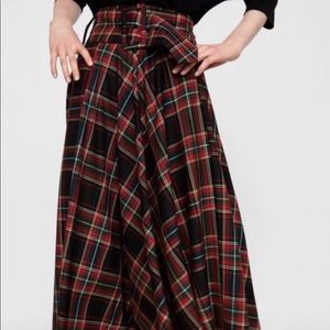 Zara plaid midi skirt